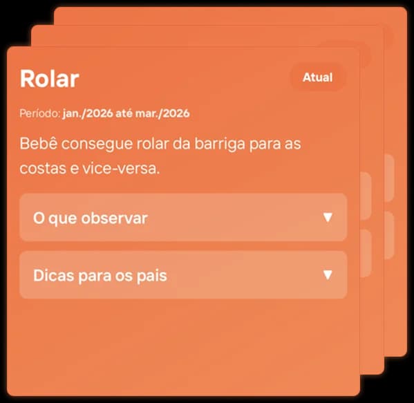 Acompanhe cada conquista do bebê